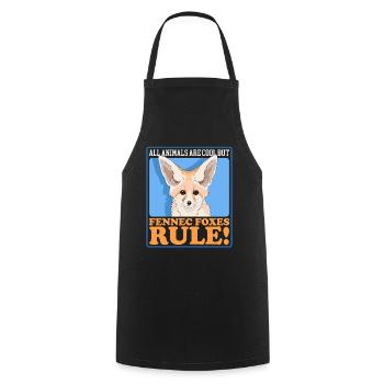 Fennek Wüstenfüchse Fuchs Geschenk - Kochschürze - Schwarz - Vorne - AI Model Male 185 dark (185cm)