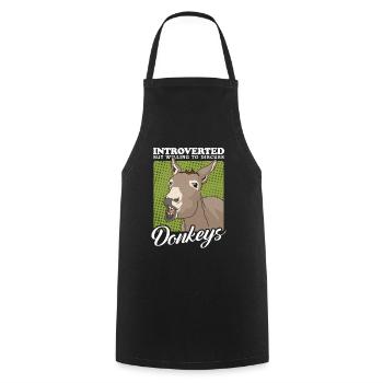Donkey Donkey Owner, Donkey Lover, Donkey Gift - Cooking Apron - black - Front - AI Model Male 185 dark (185cm)