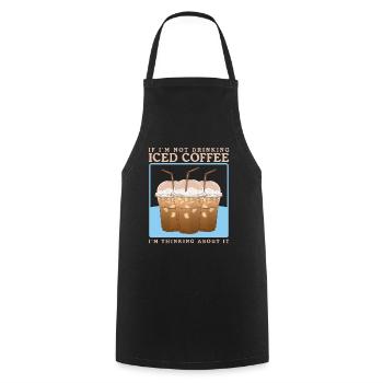 Iced Coffee Iced Coffee Coffee Lover Gift - Cooking Apron - black - Front - AI Model Male 185 dark (185cm)