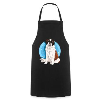 Bernhardiner Hund St. Bernhardshund Geschenk - Kochschürze - Schwarz - Vorne - AI Model Male 185 dark (185cm)