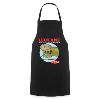 Iguane Reptile Lézard Iguanes Cadeau - Tablier de cuisine - noir - Devant - AI Model Male 185 dark (185cm)
