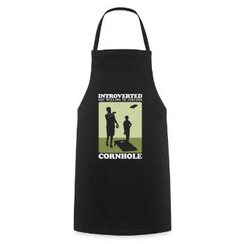Cornhole Player Blind Hole Sac de haricots cadeau - Tablier de cuisine - noir - Devant - AI Model Male 185 dark (185cm)