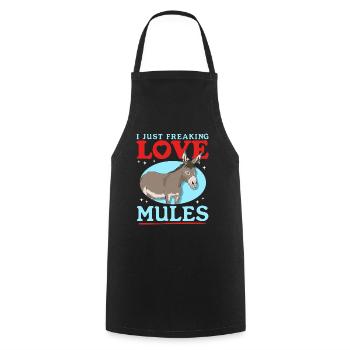 mule mule mule gift - Cooking Apron - black - Front - AI Model Male 185 dark (185cm)
