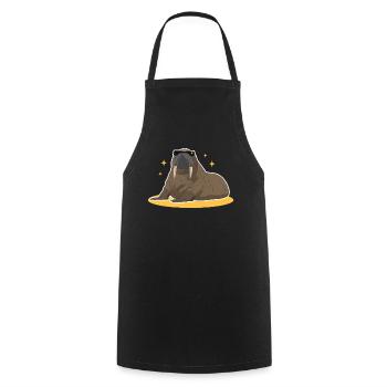 Walross Walrus Walrosse Walroß Geschenk - Kochschürze - Schwarz - Vorne - AI Model Male 185 dark (185cm)