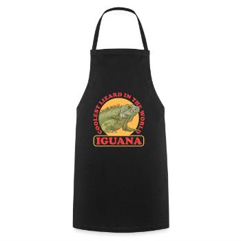 Leguan Reptilien Eidechse Leguane Geschenk - Kochschürze - Schwarz - Vorne - AI Model Male 185 dark (185cm)
