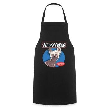 Chinese Crested Chinese Crested Dog Gift - Cooking Apron - black - Front - AI Model Male 185 dark (185cm)