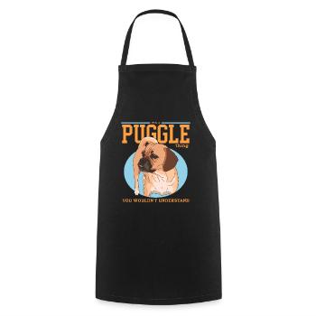 Puggle Hundebesitzer Hundehalter Geschenk - Kochschürze - Schwarz - Vorne - AI Model Male 185 dark (185cm)