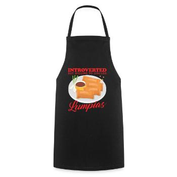 Lumpia Spring Roll Loempia Gift - Cooking Apron - black - Front - AI Model Male 185 dark (185cm)