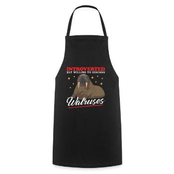Walross Walroß Walrus Walrosse Geschenk - Kochschürze - Schwarz - Vorne - AI Model Male 185 dark (185cm)