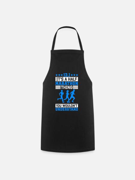 Halbmarathon Halb-Marathon Geschenk - Kochschürze - Schwarz