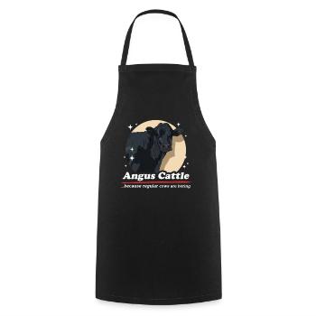 Vache Aberdeen Angus Cadeaux de vache Aberdeen - Tablier de cuisine - noir - Devant - AI Model Male 185 dark (185cm)