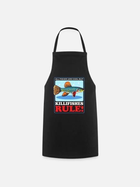 Killifish Eierlegende Zahnkarpfen Geschenk - Kochschürze - Schwarz