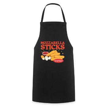 Mozzarella Sticks Käseliebhaber Geschenk - Kochschürze - Schwarz - Vorne - AI Model Male 185 dark (185cm)