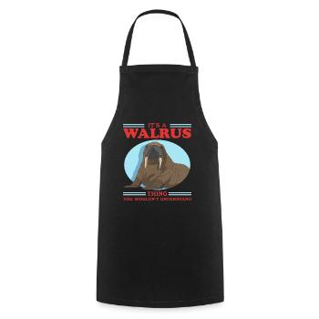 Walross Walroß Walrus Walrosse Geschenk - Kochschürze - Schwarz - Vorne - AI Model Male 185 dark (185cm)