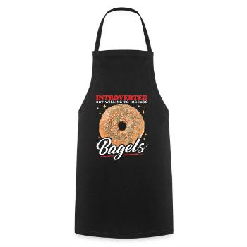 Bagel Beigel Bagol Pain Cadeau - Tablier de cuisine - noir - Devant - AI Model Male 185 dark (185cm)