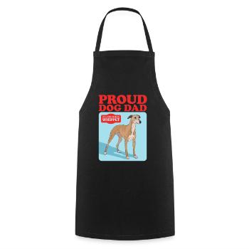 Whippet Dad Petit lévrier anglais Cadeau - Tablier de cuisine - noir - Devant - AI Model Male 185 dark (185cm)