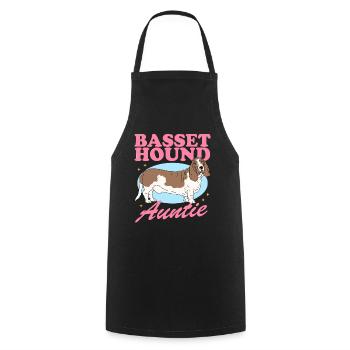 Basset Hound Aunt Dogs Dog Owner Gift - Cooking Apron - black - Front - AI Model Male 185 dark (185cm)