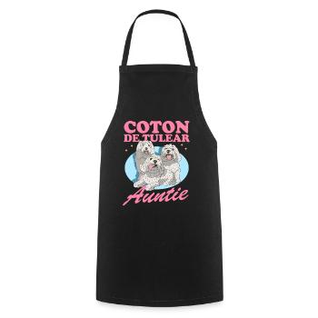 Coton de Tuléar Tante Chien Lover Cadeau - Tablier de cuisine - noir - Devant - AI Model Male 185 dark (185cm)
