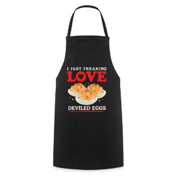 Deviled Eggs Gefüllte Eier Geschenke - Kochschürze - Schwarz - Vorne - AI Model Male 185 dark (185cm)