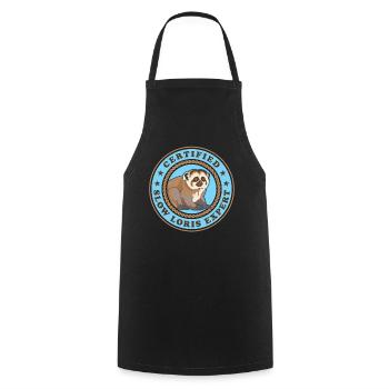 Plumploris Experte Slow Lorises Geschenk - Kochschürze - Schwarz - Vorne - AI Model Male 185 dark (185cm)