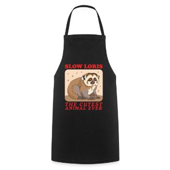 Plumploris Plumplori Slow Lorises Geschenk - Kochschürze - Schwarz - Vorne - AI Model Male 185 dark (185cm)