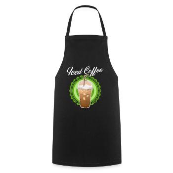 Iced Coffee Iced Coffee Coffee Lover Gift - Cooking Apron - black - Front - AI Model Male 185 dark (185cm)