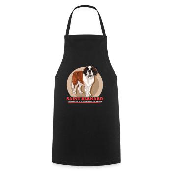 Bernhardiner Hund St. Bernhardshund Geschenk - Kochschürze - Schwarz - Vorne - AI Model Male 185 dark (185cm)