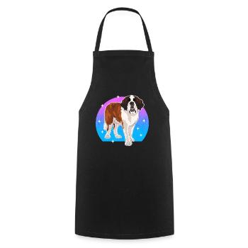 Bernhardiner Hund St. Bernhardshund Geschenke - Kochschürze - Schwarz - Vorne - AI Model Male 185 dark (185cm)