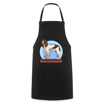English Springer Spaniel Dog Owner Gift - Cooking Apron - black - Front - AI Model Male 185 dark (185cm)