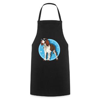 English Springer Spaniel Dog Gift - Cooking Apron - black - Front - AI Model Male 185 dark (185cm)
