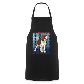 English Springer Spaniel Dog Lover Gifts - Cooking Apron - black - Front - AI Model Male 185 dark (185cm)