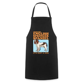 English Springer Spaniel Gifts - Cooking Apron - black - Front - AI Model Male 185 dark (185cm)