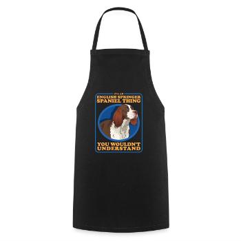 English Springer Spaniel Hund Geschenke - Kochschürze - Schwarz - Vorne - AI Model Male 185 dark (185cm)
