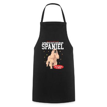 Cocker américain épagneul chien cadeaux - Tablier de cuisine - noir - Devant - AI Model Male 185 dark (185cm)