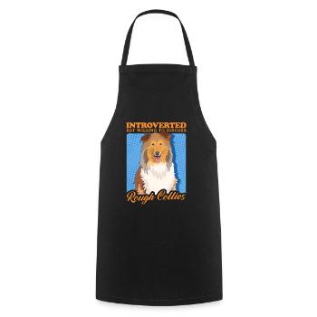 Collie Longhair Collie Dog Rough Collies Gift - Cooking Apron - black - Front - AI Model Male 185 dark (185cm)