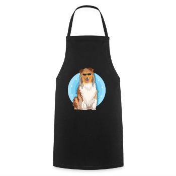 Collie Dogs Longhair Collie Rough Collies Gift - Cooking Apron - black - Front - AI Model Male 185 dark (185cm)