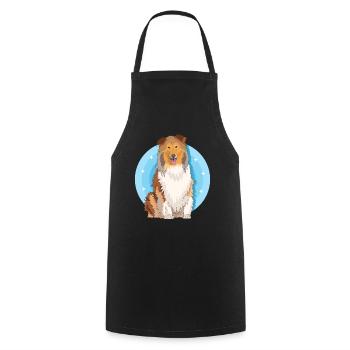 Collie Longhair Collie Rough Collies Gift - Cooking Apron - black - Front - AI Model Male 185 dark (185cm)