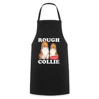 Collie Longhair Collies Rough Collies Gift - Cooking Apron - black - Front - AI Model Male 185 dark (185cm)