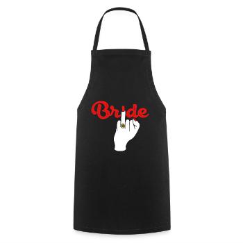 Braut Heirat Hochzeit Mittelfinger - Kochschürze - Schwarz - Vorne - AI Model Male 185 dark (185cm)