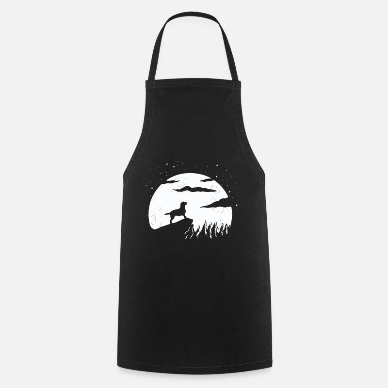 Border Terrier Moon - Cooking Apron - black