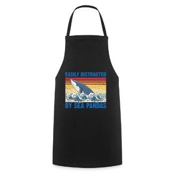 Wal Wale Ozean Meer Meeresbiologe Tauchen Retro - Kochschürze - Schwarz - Vorne - AI Model Male 185 dark (185cm)