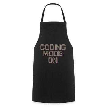 Coding Mode On 13 - Kochschürze - Schwarz - Vorne - AI Model Male 185 dark (185cm)