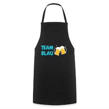 Team Blau - Kochschürze - Schwarz - Vorne - AI Model Male 185 dark (185cm)