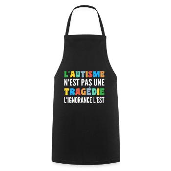 L'autisme N'est Pas Une Tragédie - Tablier de cuisine - noir - Devant - AI Model Male 185 dark (185cm)