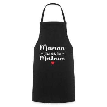 Mom, you're the best - Cooking Apron - black - Front - AI Model Male 185 dark (185cm)