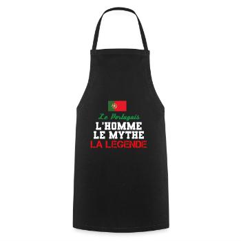 Portuguese, man, myth, legend! - Cooking Apron - black - Front - AI Model Male 185 dark (185cm)
