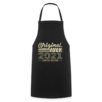 July 2021 Original Birthday Gift 2021 - Cooking Apron - black - Front - AI Model Male 185 dark (185cm)
