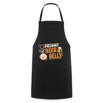 Pregnant Beer Belly 4 - Kochschürze - Schwarz - Vorne - AI Model Male 185 dark (185cm)