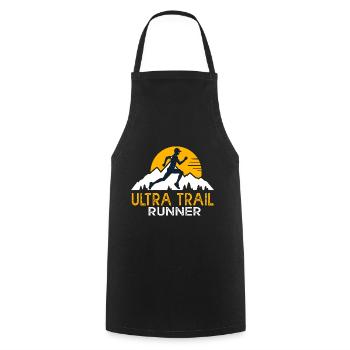 ultra trail runner cadeau homme running run courir - Tablier de cuisine - noir - Devant - AI Model Male 185 dark (185cm)