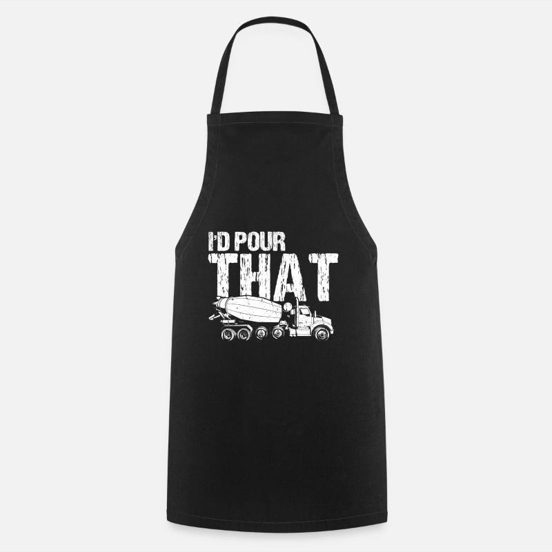 Conception de constructeur de béton pour les travailleurs de la construction et le chantier de construction - Tablier de cuisine - noir